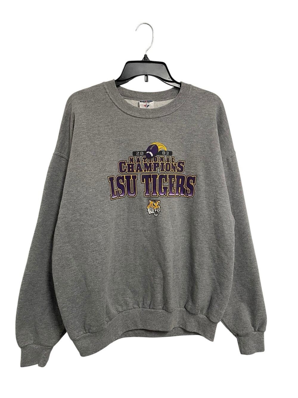 Y2K LSU Tigers Sweatshirt 2003 Vintage Men's XL National Champions Jerzees